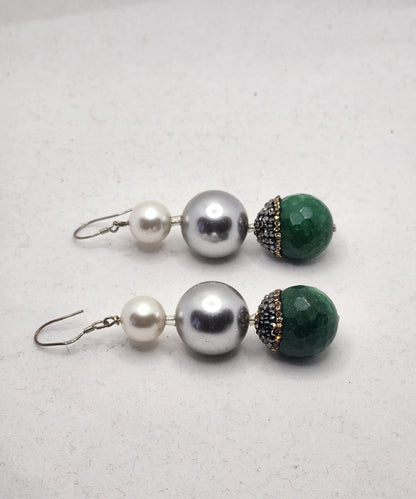 Emerald Pearl Earrings