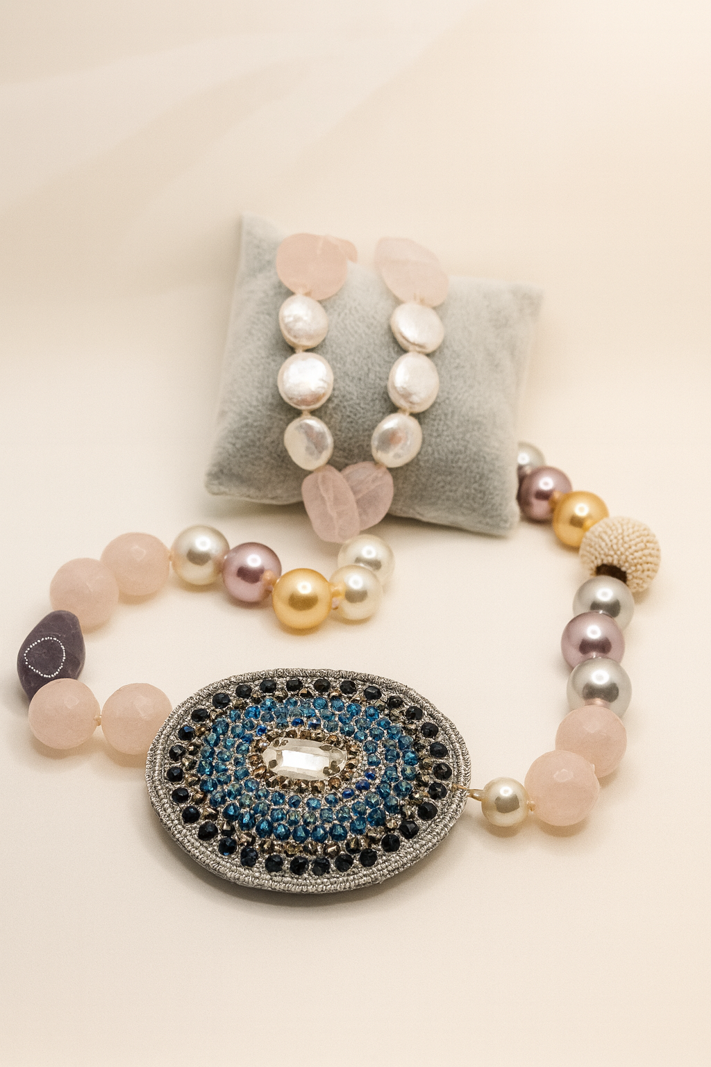 Aurora Medallion Gemstone Necklace