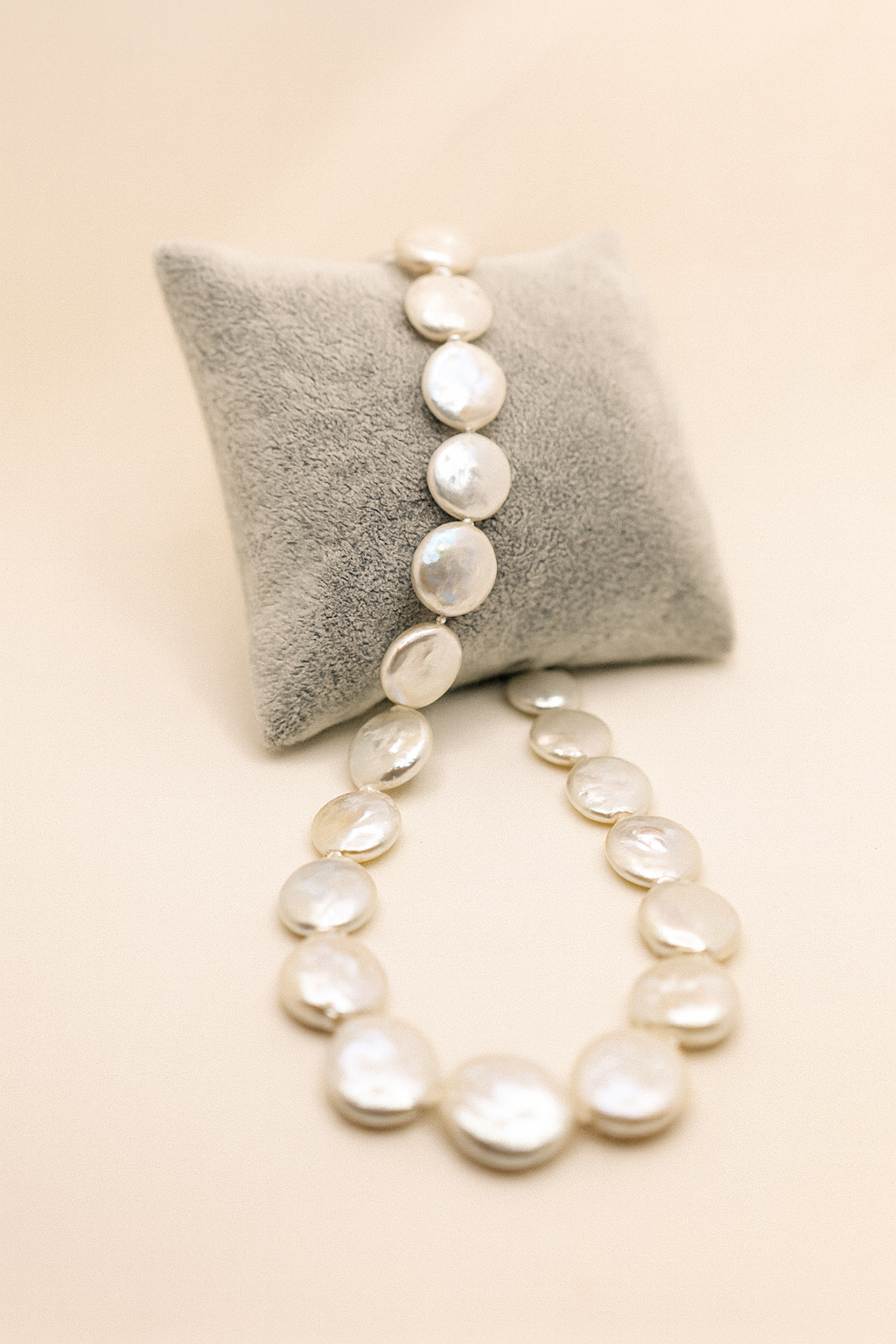 Luna Coin Pearl Strand Necklace